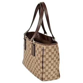 Gucci-Gucci Beige GG Canvas and Leather Tote Bag-Beige