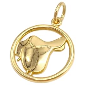 Hermès-Hermes Saddle Horse Tack Motif Pendant-Golden