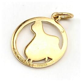 Hermès-Hermes Saddle Horse Tack Motif Pendant-Golden