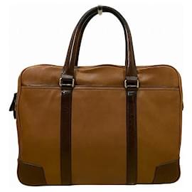Coach-Coach Leather Camel Brown 2WAY Business Bag-Brown