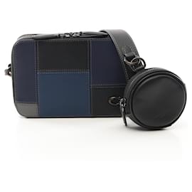 Coach-Sac bandoulière Coach Leather Charter Crossbody 19 Patchwork-Noir