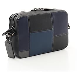 Coach-Sac bandoulière Coach Leather Charter Crossbody 19 Patchwork-Noir