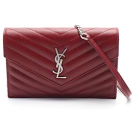 Yves Saint Laurent-Yves Saint Laurent Cassandra Leather Shoulder Bag-Brown