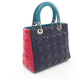 Dior-Dior Lady Dior Cannage Leather Handbag-Blue