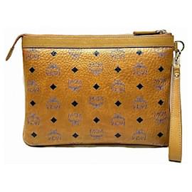 MCM-MCM Visetos Studded Clutch Bag Unisex-Brown