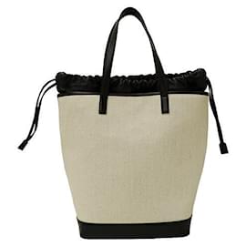 Yves Saint Laurent-Yves Saint Laurent Coated Canvas Teddy Tote-White