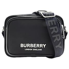 Burberry-Sac à épaule en nylon Burberry-Noir