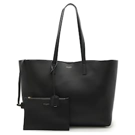 Yves Saint Laurent-Yves Saint Laurent Leather Tote Bag Black-Black