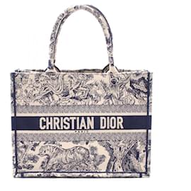 Dior-Dior Canvas Book Tote Medium Bag-White
