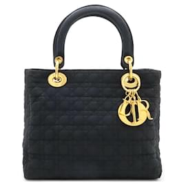 Dior-Dior Lady Dior Cannage Nylon Handbag-Black