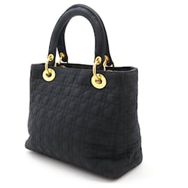 Dior-Dior Lady Dior Cannage Nylon Handbag-Black