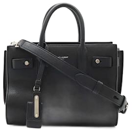 Yves Saint Laurent-Yves Saint Laurent Sac de Jour Nano Leather Handbag-Black