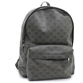 Céline Celine Triomphe Canvas Backpack Brown Black