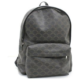 Céline Mochila de lona Celine Triomphe Marrom Preto