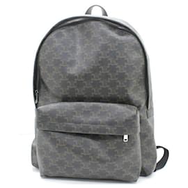 Céline-Celine Triomphe Canvas Backpack-Brown,Black