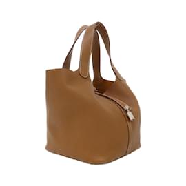 Hermès-Hermes Picotin Lock MM Handbag-Brown,Golden