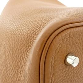 Hermès-Sac à main Hermes Picotin Lock MM-Marron,Doré