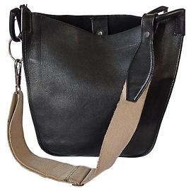 Bolsa de couro preta Yves Saint Laurent Preto