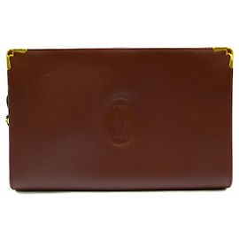 Borsa a tracolla Cartier Must Line Rosso Bordò