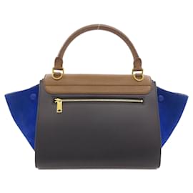Céline-Celine Trapeze Handbag in Calf Leather-Brown,Black,Blue