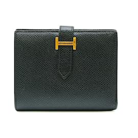 Hermès-Portefeuille compact Hermes Bearn-Noir