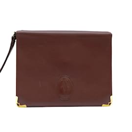 Cartier-Cartier Must Line Second Bag in Bordeaux Red-Red,Dark red