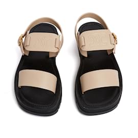 Céline-Celine 2023 Triomphe Clea EU38 Beige Platform Sandals UK5 US7.5 Céline-Beige