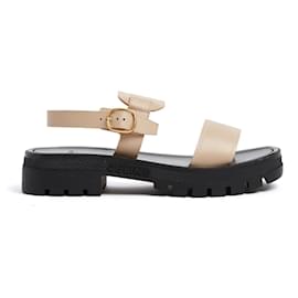 Céline-Celine 2023 Triomphe Clea EU38 Beige Platform Sandals UK5 US7.5 Céline-Beige