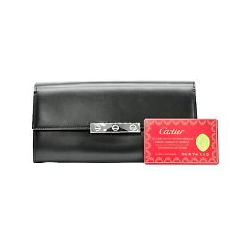 Portafoglio Lungo Cartier Love in Pelle Nera Nero