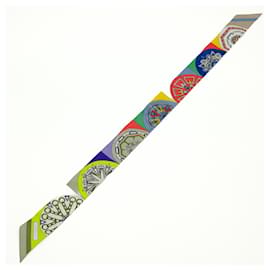 Hermès-Hermes Twilly Festival Kaleidoscope Scarf-Red,Blue,Multiple colors