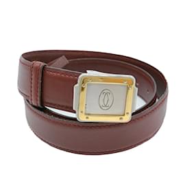 Cartier-Cartier Santos Bordeaux Red Women's Belt-Red,Dark red