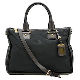 Prada-Prada Jacquard Triangle Plate Shoulder Handbag-Black