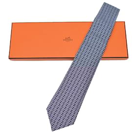 Hermès-Gravata de seda azul marinho Hermes-Azul marinho