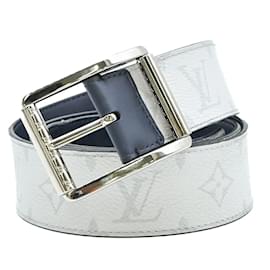 Louis Vuitton-Louis Vuitton Monogram Santur Reverso Reversible Belt-White,Navy blue