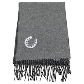 Hermès-Hermes Gray Cashmere Shawl-Brown