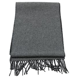 Hermès-Hermes Gray Cashmere Shawl-Brown