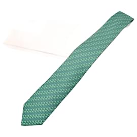 Hermès-Hermes Green Silk Cravat-Green