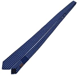 Hermès-Hermes Navy Silk Cravat-Navy blue