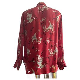 Billionaire Camicia di seta "Rosso Cina" Rosso