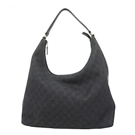 Gucci-Gucci Black Denim Shoulder Bag-Black