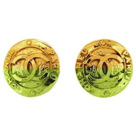 Chanel-Chanel Gold Plated Clip Earrings-Golden