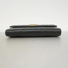 Chanel-Chanel Long Wallet in Black Lambskin-Black