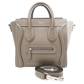 Céline-Celine Luggage Nano Shopper Handbag-Grey