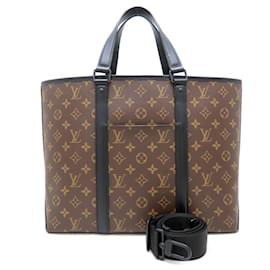 Louis Vuitton-Louis Vuitton Monogram Macassar Weekend Tote Bag PM-Brown,Black,Monogram