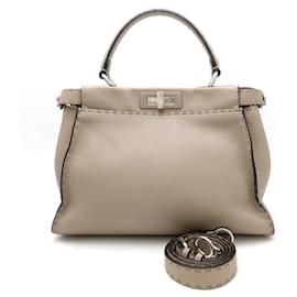 Fendi-Fendi Peekaboo 8BN290 Handbag-Grey