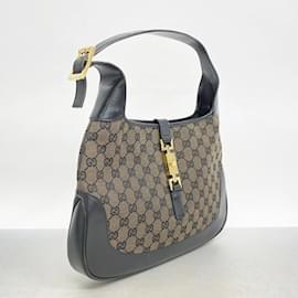Gucci-Gucci Handbag GG Canvas Jackie 001-Brown,Black