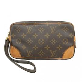 Louis Vuitton-Louis Vuitton Monogram Marly Dragonne PM Clutch Bag-Brown