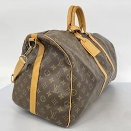 Louis Vuitton-Louis Vuitton Monogram Keepall Bandouliere 55 Boston Bag-Black
