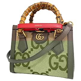 Gucci-Gucci Handbag Bamboo Diana Jumbo GG-Brown,Beige