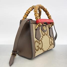 Gucci-Gucci Handbag Bamboo Diana Jumbo GG-Brown,Beige